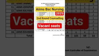 AIIMS Bsc Nursing 2nd Round counselling number of vacant seats position#aiimsbscnursing #seats#aiims