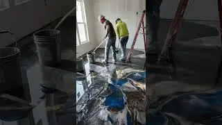 From Concrete to Liquid Marble ✨ Living Room Epoxy Transformation | #epoxyfloor #floortransformation
