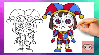 How To Draw Chibi Pomni from The Amazing Digital Circus | Cute Easy Drawing Tutorial