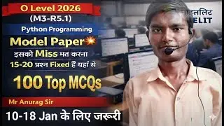 O Level Jan 2026 | Python (M3-R5.1) 100 Top MCQs #olevelexam2026 #nielit #m3r5