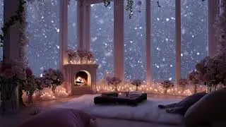 Snowy Flames: Cold Winter Ambience, Icy Air & Warm Firelight for Focus, Calm & Relaxation