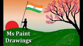 Independence Day Drawing/Ms Paint tutorial/How to draw in Ms paint/Ms Paint videos/Har ghar Tiranga