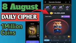 8 August daily cipher code || daily cipher hamster Kombat combo #dailycombo #dailycipher