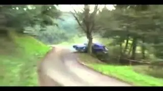 Rally Racer Wraps Around Tree