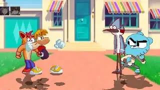 TEAM RAYMAN & CRASH BANDICOOT vs TEAM MORDECAI & GUMBALL | BEST OF 3