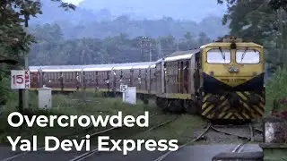 Overcrowded Yal Devi Express Train Arriving at Polgahawela Railway Station in Sri Lanka