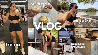 VLOG| Um dia na minha rotina, treino, corrida e trabalho na hamburgueria