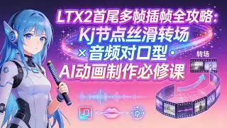 【LTX2首尾多帧插帧全攻略】用Kj节点实现丝滑转场+音频对口型，AI动画制作必备！