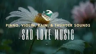 Piano, Violin, Rain & Thunder Sounds: Dramatic Sad Love Music | Relaxing, Soothing, Focus, Sleep