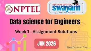 NPTEL data science for engineers week 1 Assignment solution 2026 #swayamsolver #swayam2026#nptel#iit