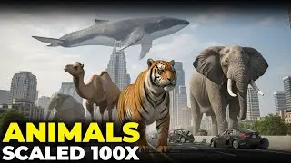 ANIMALS SCALED 100× | IMAGINARY SIZE COMPARISON 3D 🐘🦖
