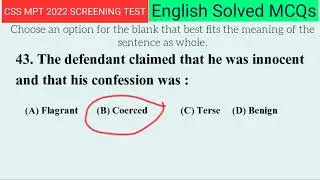 Answer Key: CSS Screening Test 2022  || FPSC Solved MCQs English || How To Solve Screening Test??