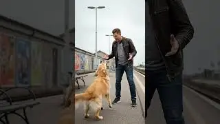 Golden Retriever Saves Puppy From Moving Train #animalrescue #rescuevideos #rescue