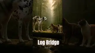 Cat Vs Dog Log Bridge Standoff 🌲🐾 #EpicNatureClash