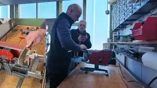 Schneide ausdünnen am Micro Bandschleifer von Schleifjunkies  Damast nachäzen