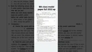 8th class model paper fa3 2022 ap