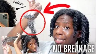 The EASIST way to Detangle your hair after a WASH AND GO! | DRY/ MATTED NATURAL HAIR  - NO BREAKAGE!
