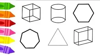 Cute shapes Drawing, Painting and Colouring for Kids and Toddlers_ Kids Art