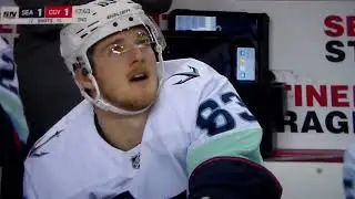 Kraken's Jacob Melanson 1st NHL goal vs. Flames on wrist shot
