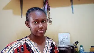 Cooking Ogbono soup and corn meal swallow for dinner