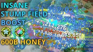 600B INSANE STUMP FIELD BOOST WITH POLLEN TEXT | BEE SWARM SIMULATOR
