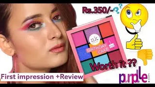 HONEST REVIEW || NICKA K Birthday Cake Eyeshadow  || SWATCHES+REVIEW+APPLICATION || Purplle.com