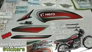 Hero Splendor Plus | Black with sport red | Stickers and graphics | Mobeen tech group