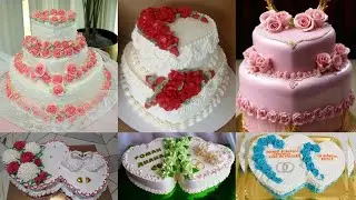 💕🥰latest two heart shape cake designs/two layer cake/new anniversary cake designs/birthday cake#cake