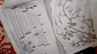 Beautiful Natural Sunset Art Challenge||Meherin's Sketchbook || Pencil Drawing 
