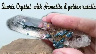 Quartz inclusions with Hematite stone and Golden Rutalied