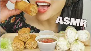 ASMR VIETNAMESE SPRING ROLL + SALAD ROLL (EATING SOUNDS) NO TALKING | SAS-ASMR