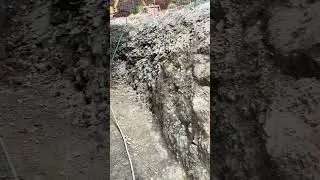 Underground Shale Discovered In  French Drain Around Foundation #drainagesolutions #yarddrainage