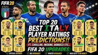 FIFA 20 | TOP 20 BEST ITALY PLAYER RATINGS!! FT. CHIELLINI, INSIGNE, BONUCCI ETC..(FIFA 20 UPGRADES)