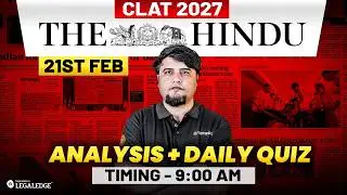 CLAT 2027 Preparation | The Hindu Analysis | Daily Current Affairs | Mayur Sir | LegalEdge