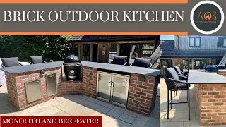 BRICK OUTDOOR KITCHEN TOUR | MONOLITH KAMADO | BEEFEATER OUTDOOR FRIDGE