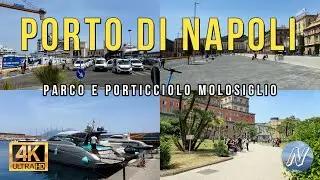 Walking tour Napoli, Porto di Napoli, Parco e Porticciolo Molosiglio 4K UHD 60p