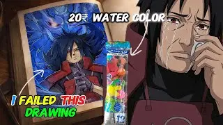 I failed this drawing😔 madara uchiya drawing 20₹ water color tutorial #shortsfeed #drawing #naruto 