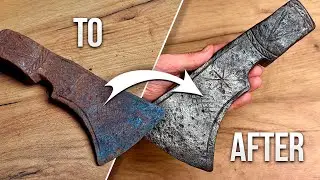 Rusty Axe Restoration with Natural Patina Preserved (No Sandblasting)