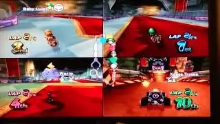 Mario Kart Wii 4 Players My Cup 8/18/17