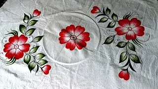 Table cloth painting Mej posh painting #artsworkonfabric #paintingdesign#homedecor @artsworkonfabric