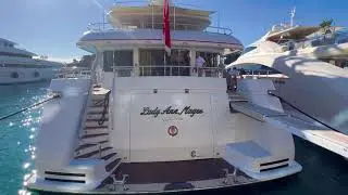 Arriving & Docking 50m LADY ANN MAGEE &bull; Monaco Harbor March 2 2023 @emman25MC