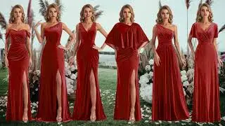Chicsew Rust Velvet Bridesmaid Dresses Online