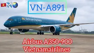 Крупный план самолета Airbus A350 авиакомпании Vietnam Airlines &ndash; культовая синяя ливрея! #авиаци...