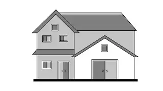 MS Paint Drawing | Draw a house in MS Paint | Computer drawing | 3D House drawing | Draw on Computer