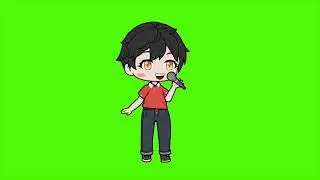 Anime boy singing animation green screen | cute, animated character overlay #animation #greenscreen