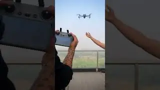 How to land dji air 3 drone on hand ?