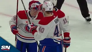 Canadiens' Lane Hutson Helps Set Up Brendan Gallagher Goal For First Career NHL Point