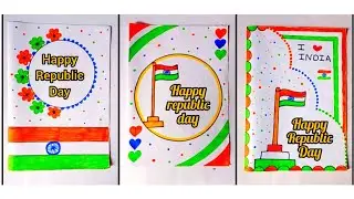 Happy Republic Day Card Making 🇨🇮 / 26 January republic day card /  republic day card drawing #card 
