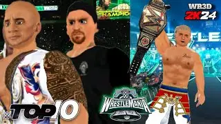 WWE TOP 10 MOMENTS OF WRESTLEMANIA 40 NIGHT 1&2 | WR3D 2K24 | WRESTLEMANIA 40