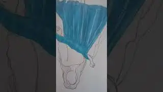 Grace in Blue | Traditional Indian Girl Art Drawing